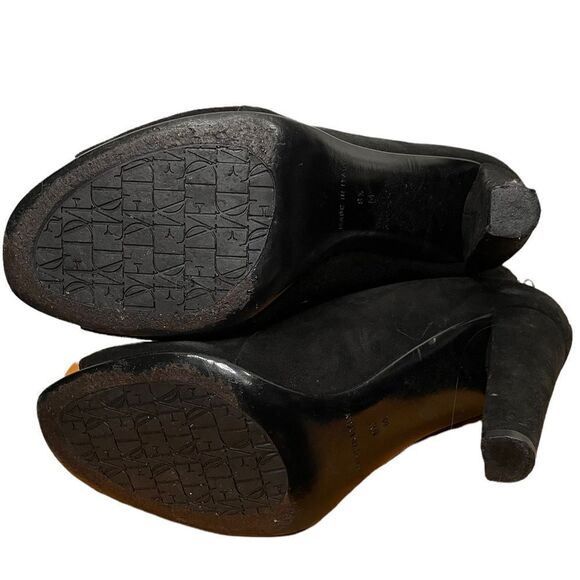 Diane Von Furstenberg Black Lasercut Angel High Heel Peep Toe Ankle Booties - Picture 5 of 13